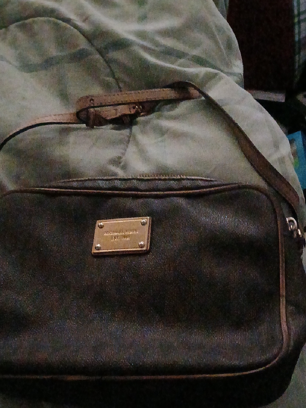 Michael Kors' Black Leather Crossbody Bag - Gold Plate Accent